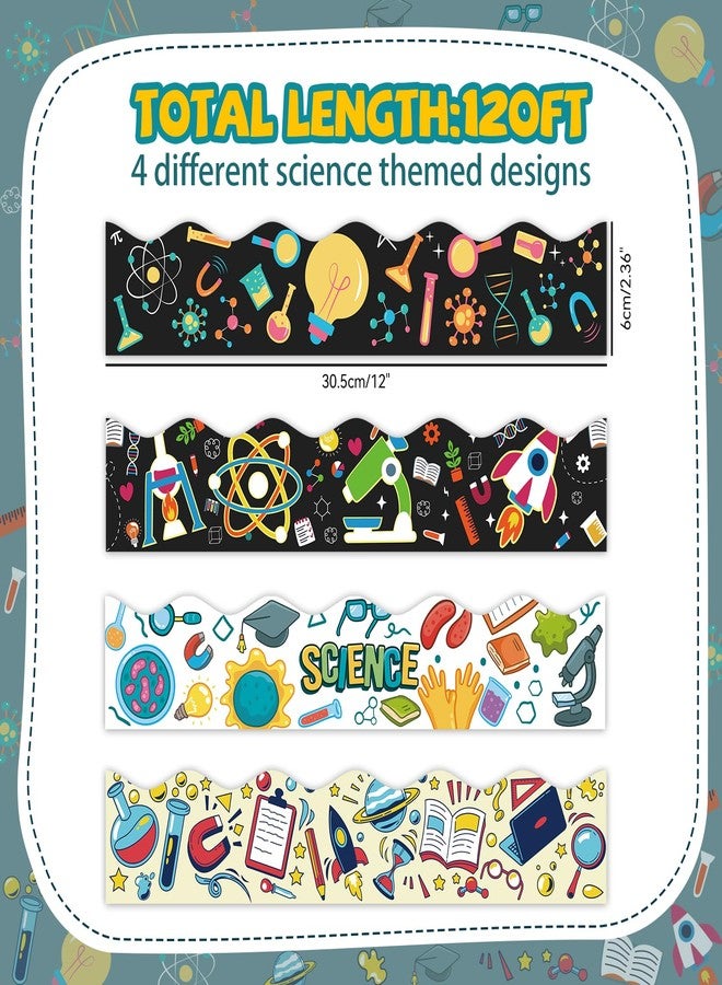 VABAMNA 120Ft Bulletin Board Decorations Science Bulletin Board Borders, Back to School Science Lab Border Trim for First Day of School Classroom Home Office Science Themed Party Door Wall Decor - Image 2